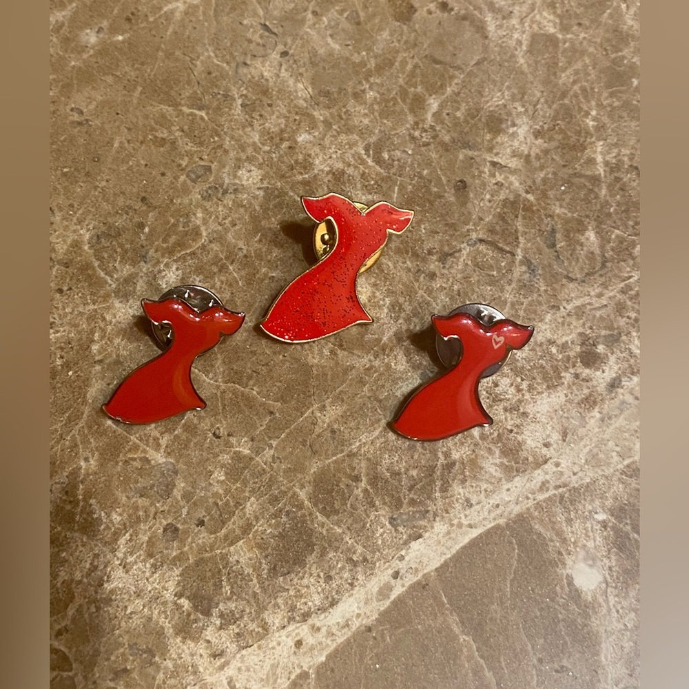 3 Go Red red dress pins